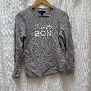 Banana Republic "C'est Bon" Light Gray Italian Yarn Sweater